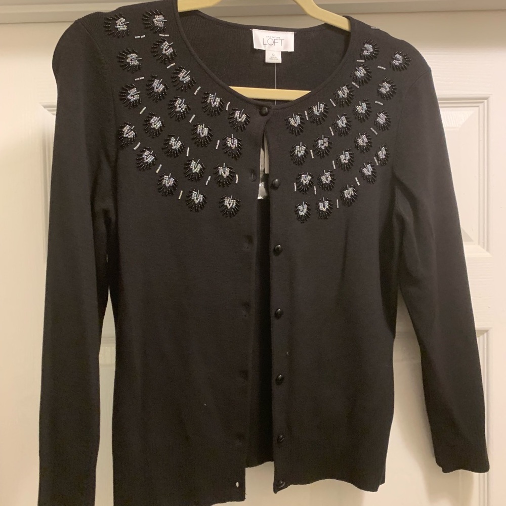 Ann Taylor Loft Beaded Cardigan